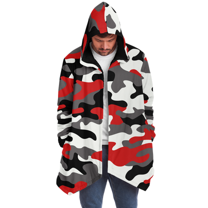 Camo Cloak | Red, Black, & White Camouflage | Microfleece