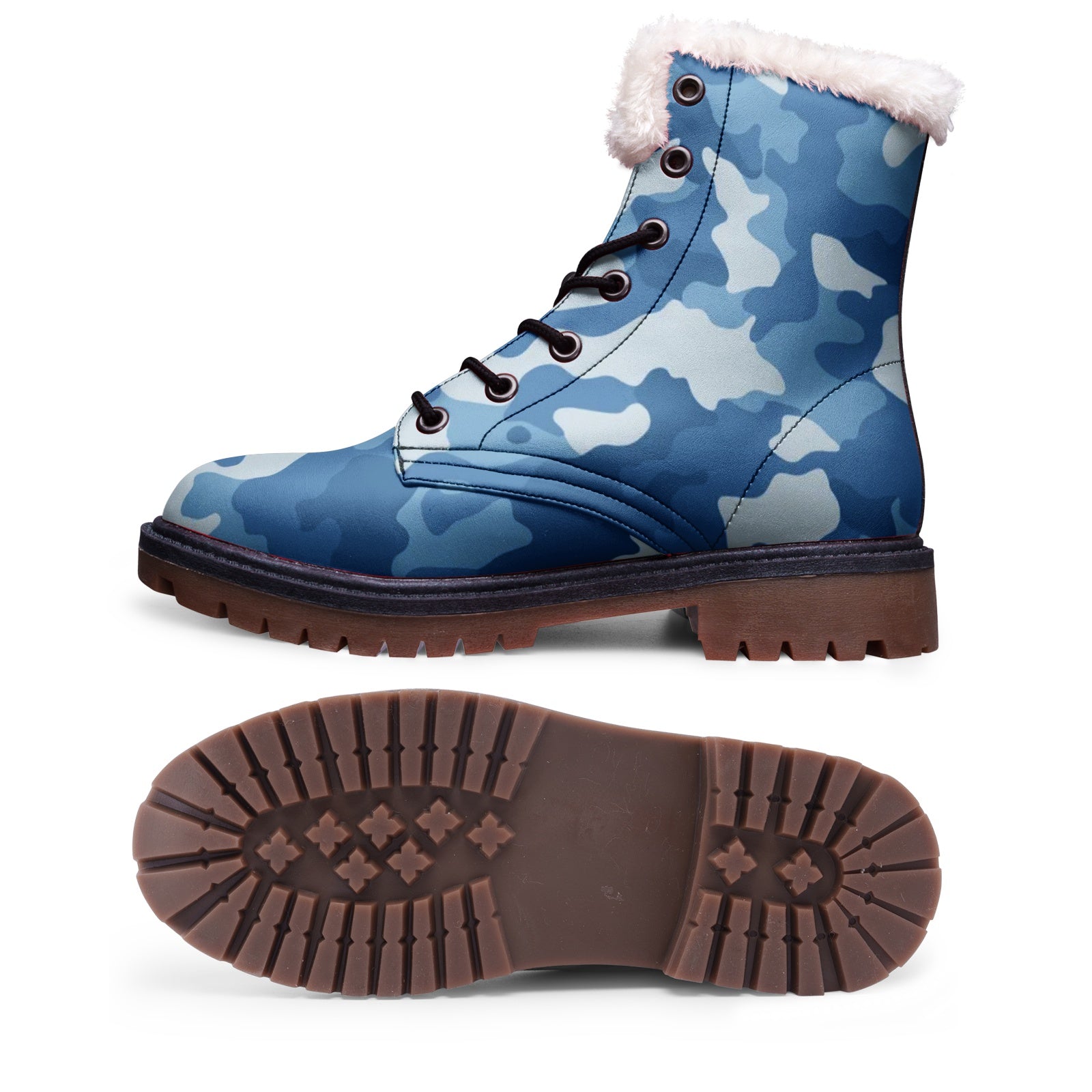 Snow Camo Boots | Military Blue Camouflage