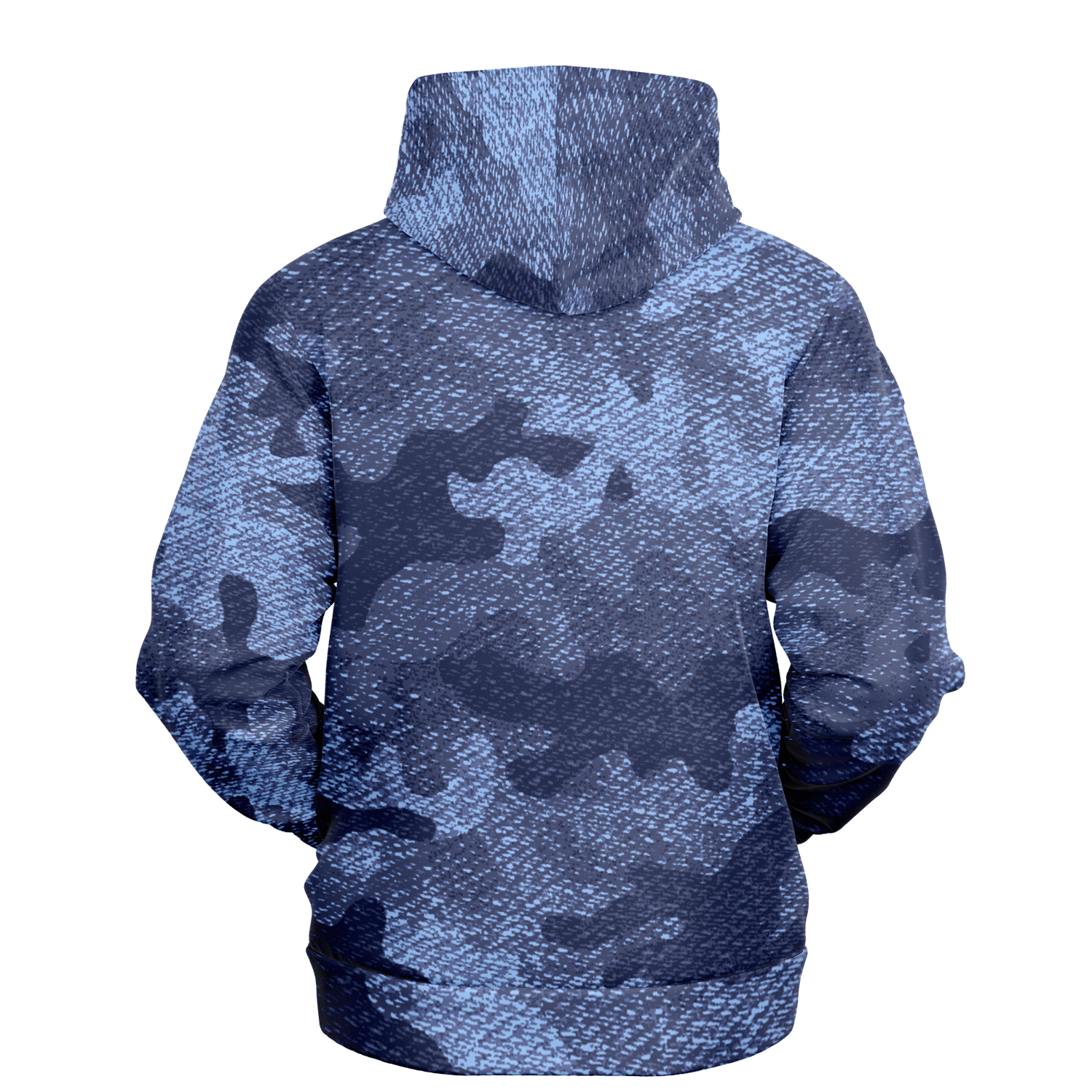 Camo Hoodie | Blue Denim Camouflage Pullover