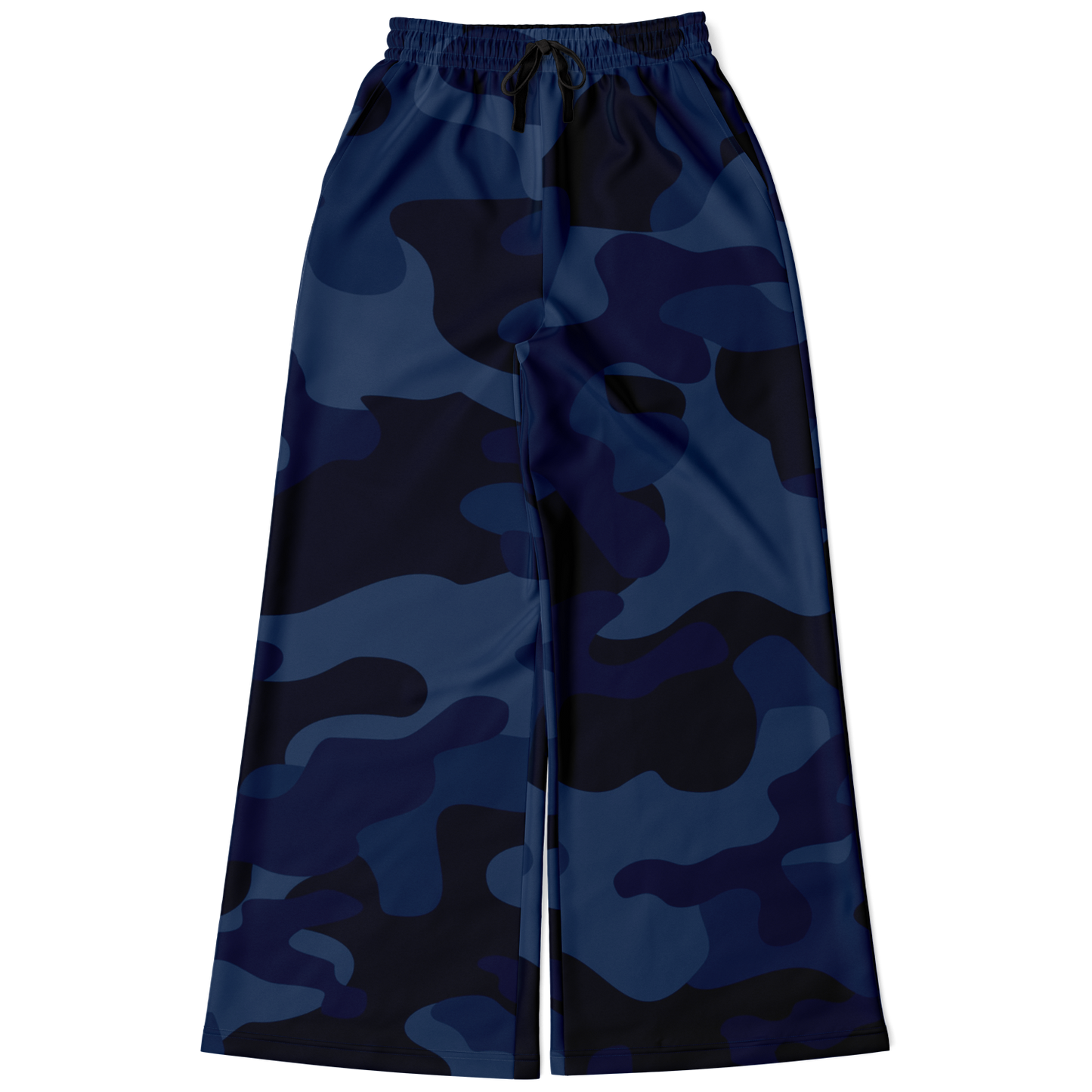 Camo Wide Leg Pants | Deep Blue Camouflage