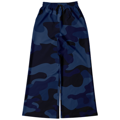 Camo Wide Leg Pants | Deep Blue Camouflage