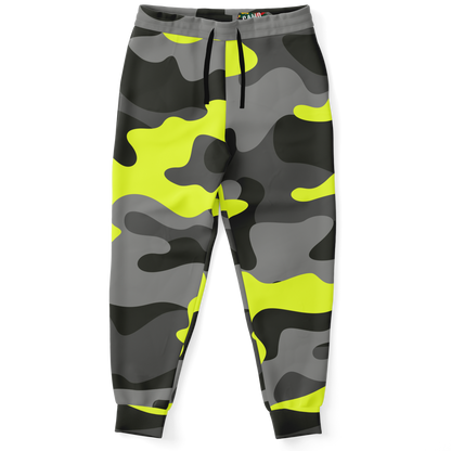 Camo Joggers | Unisex | Black, Gray & Yellow