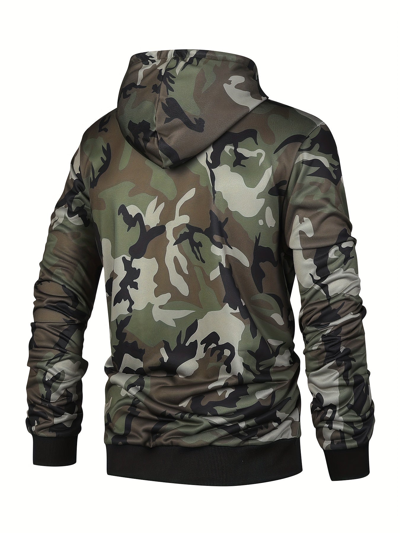 Men's Camo Hoodie | Long Sleeves Sweatshirt With A Kangaroo Pocket