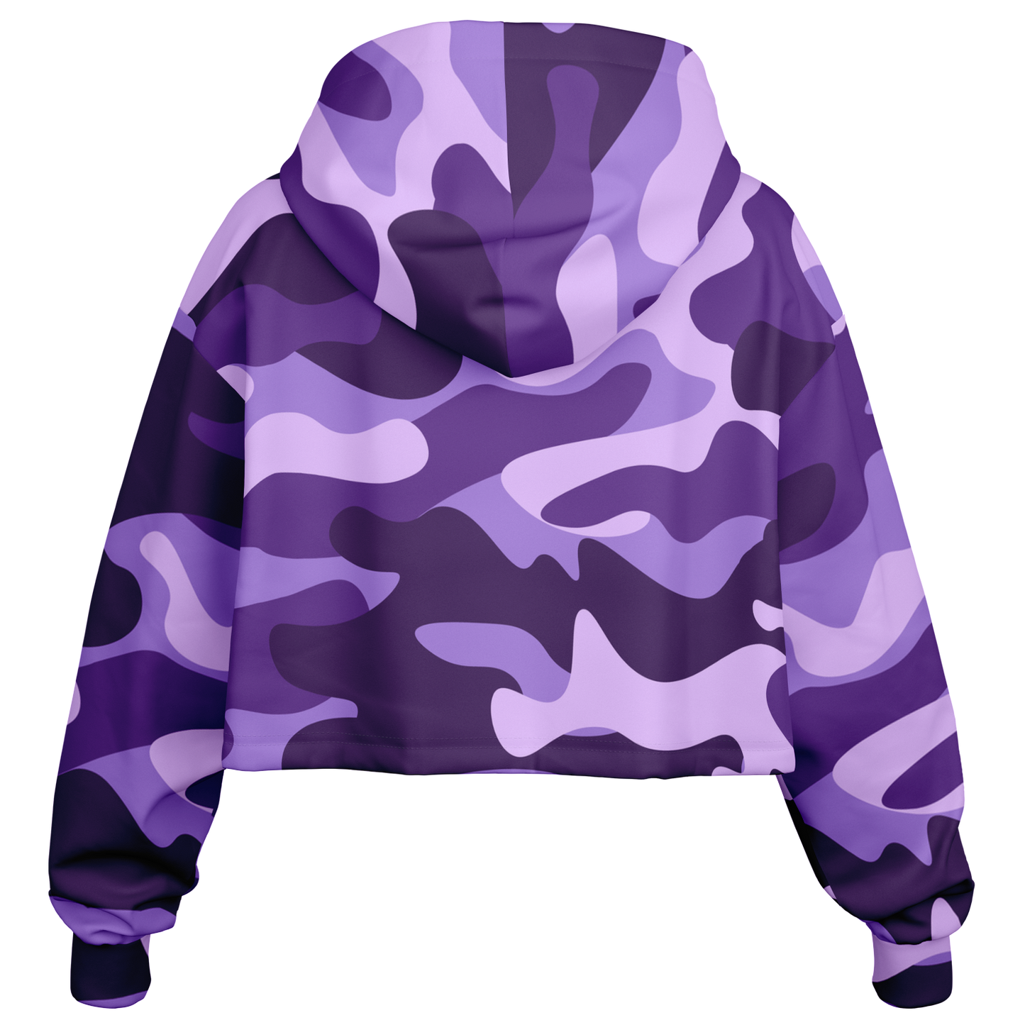 Cropped Hoodie For Women | Purple, Blue & Mauve Camouflage