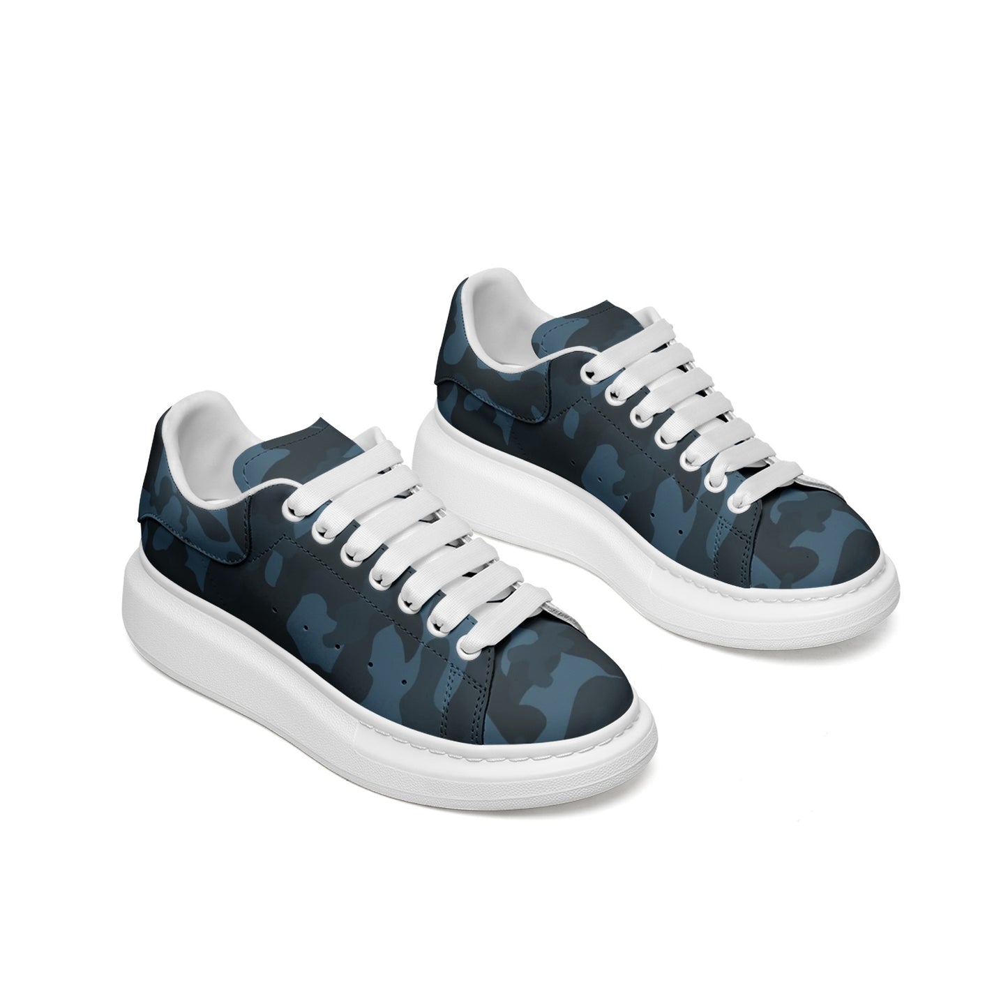 Oversized McQueen Sneakers | Dark Blue Camo