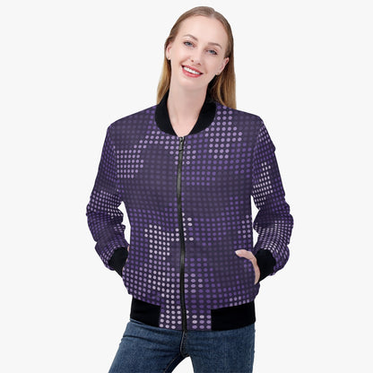 Women's Camo Bomber Jacket | Blue LED Camouflage