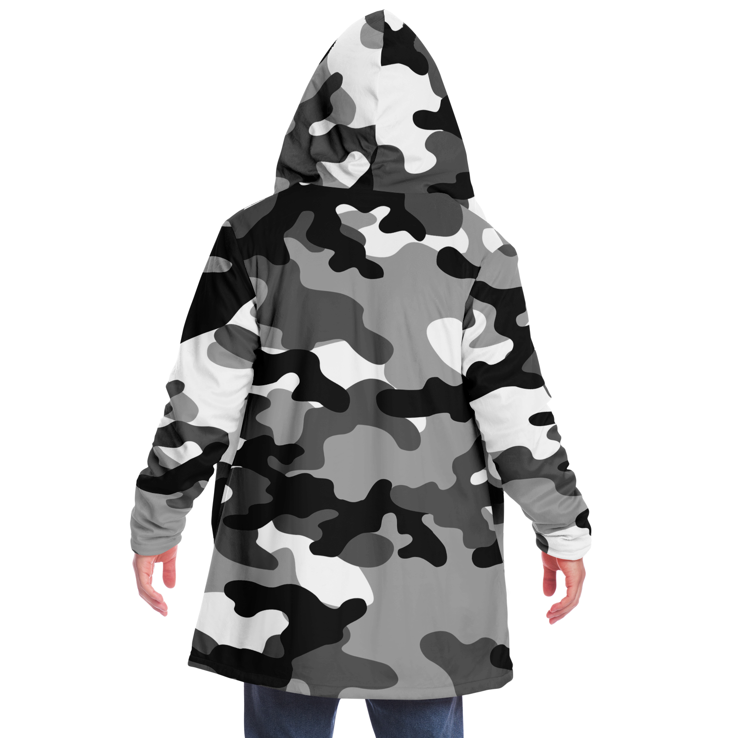 Camo Cloak | Black, White, & Gray Camouflage | Microfleece