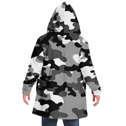 Camo Cloak | Black, White, & Gray Camouflage | Microfleece