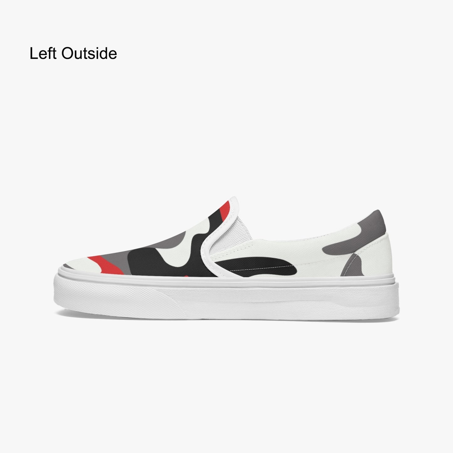 Camo Slip-On Shoes | Red, Black and White Camouflage