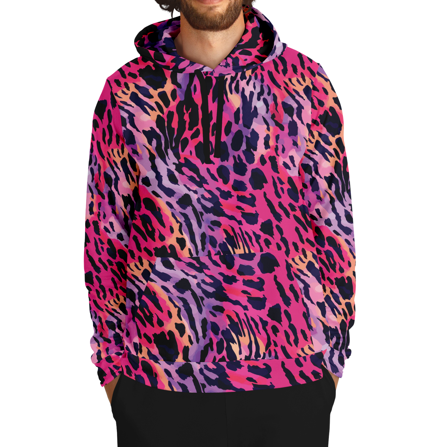 Leopard Hoodie | Deep Cerise Pink & Purple