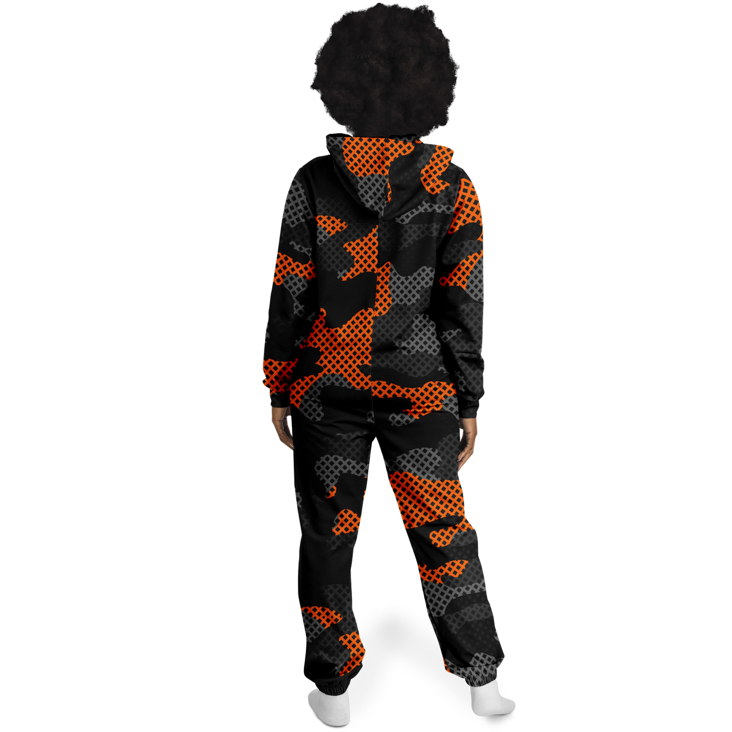 Camo Onesie | Orange and Black Pixel Camouflage