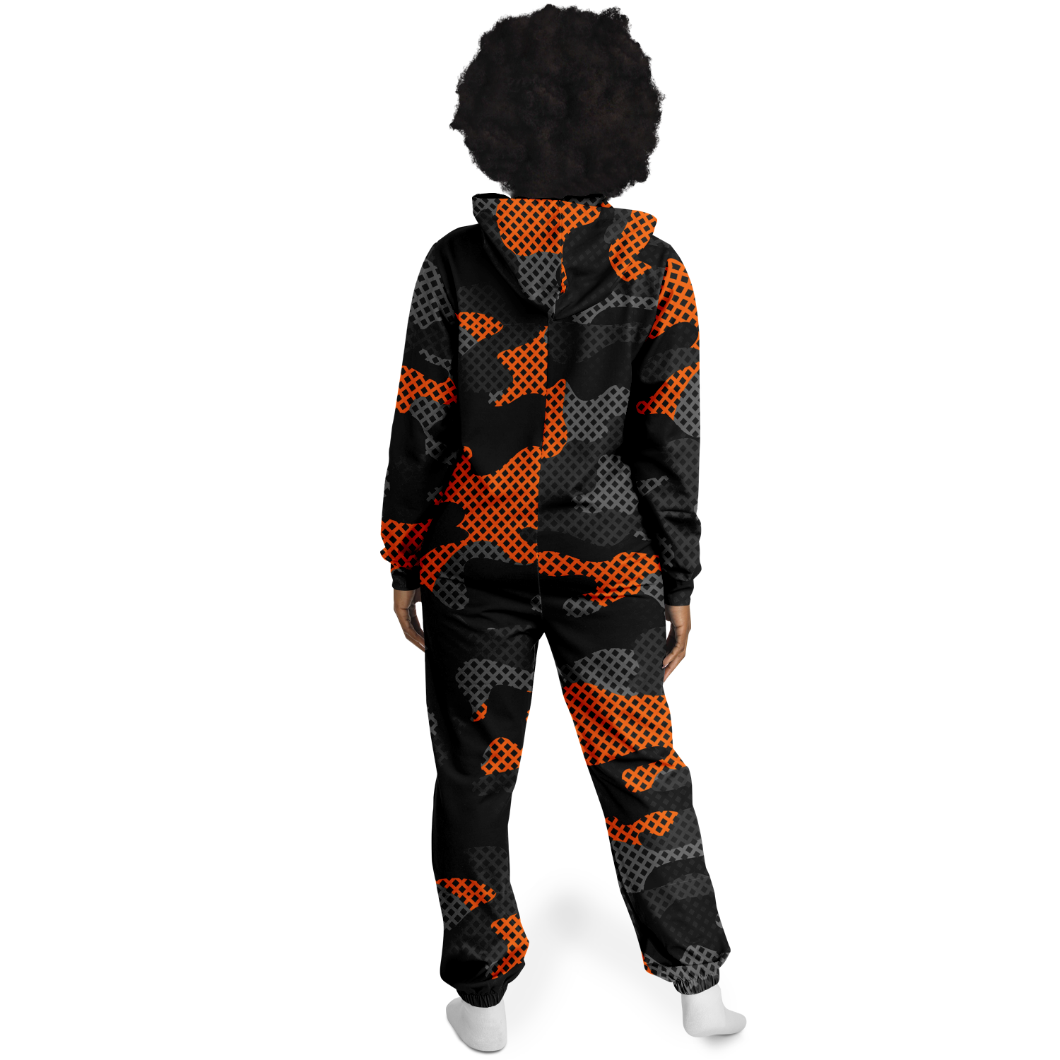 Camo Onesie | Orange and Black Pixel Camouflage