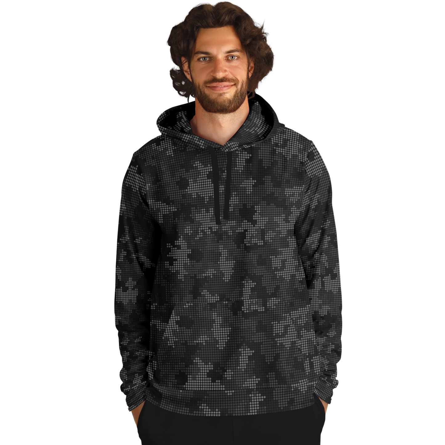 Black Camo Hoodie | Stylish Pixel Camouflage