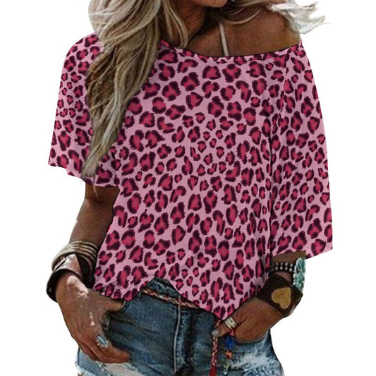 Off The Shoulder Top | PInk, Cherry, and Black Leopard Print