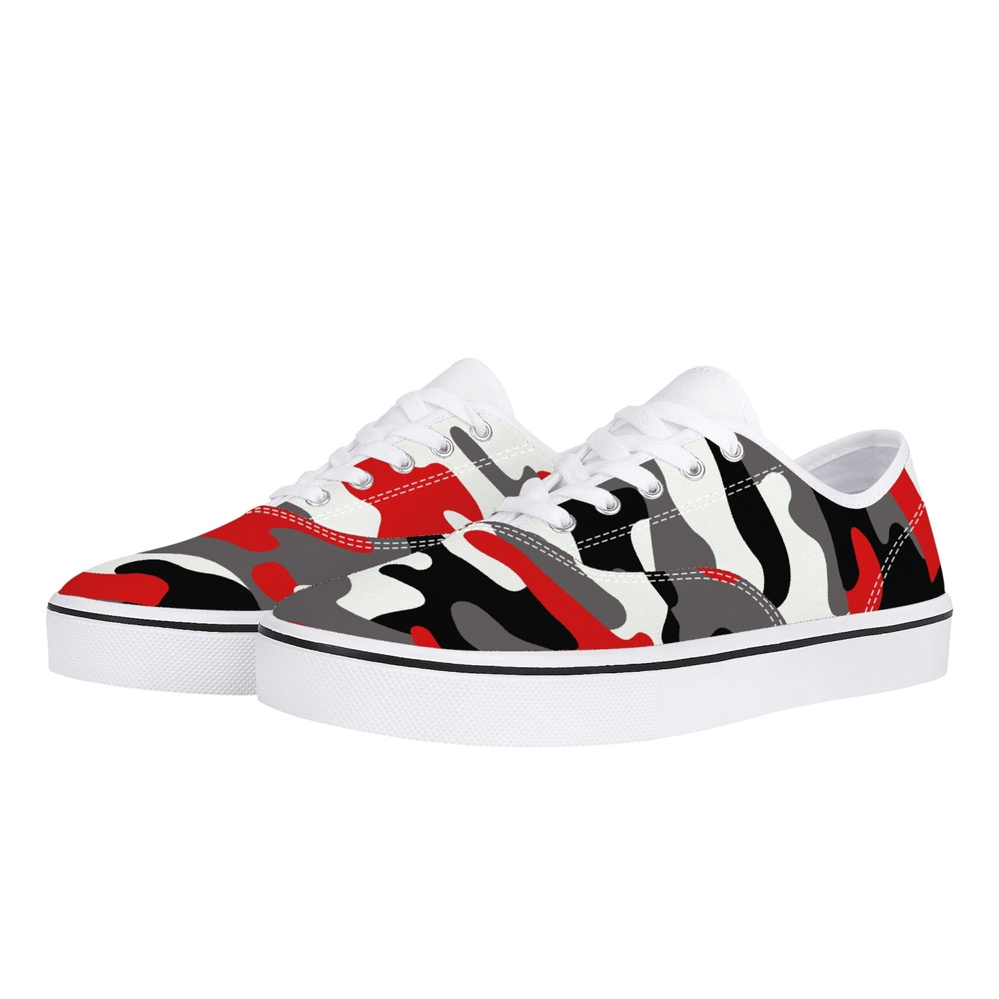 Camo Skate Shoes | Red, Black, and White Camouflage