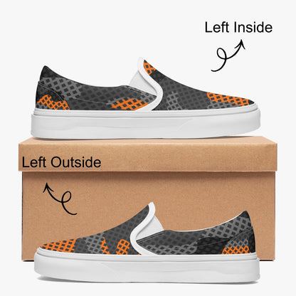 Camo Slip-On Shoes | Orange & Black Pixel Camouflage