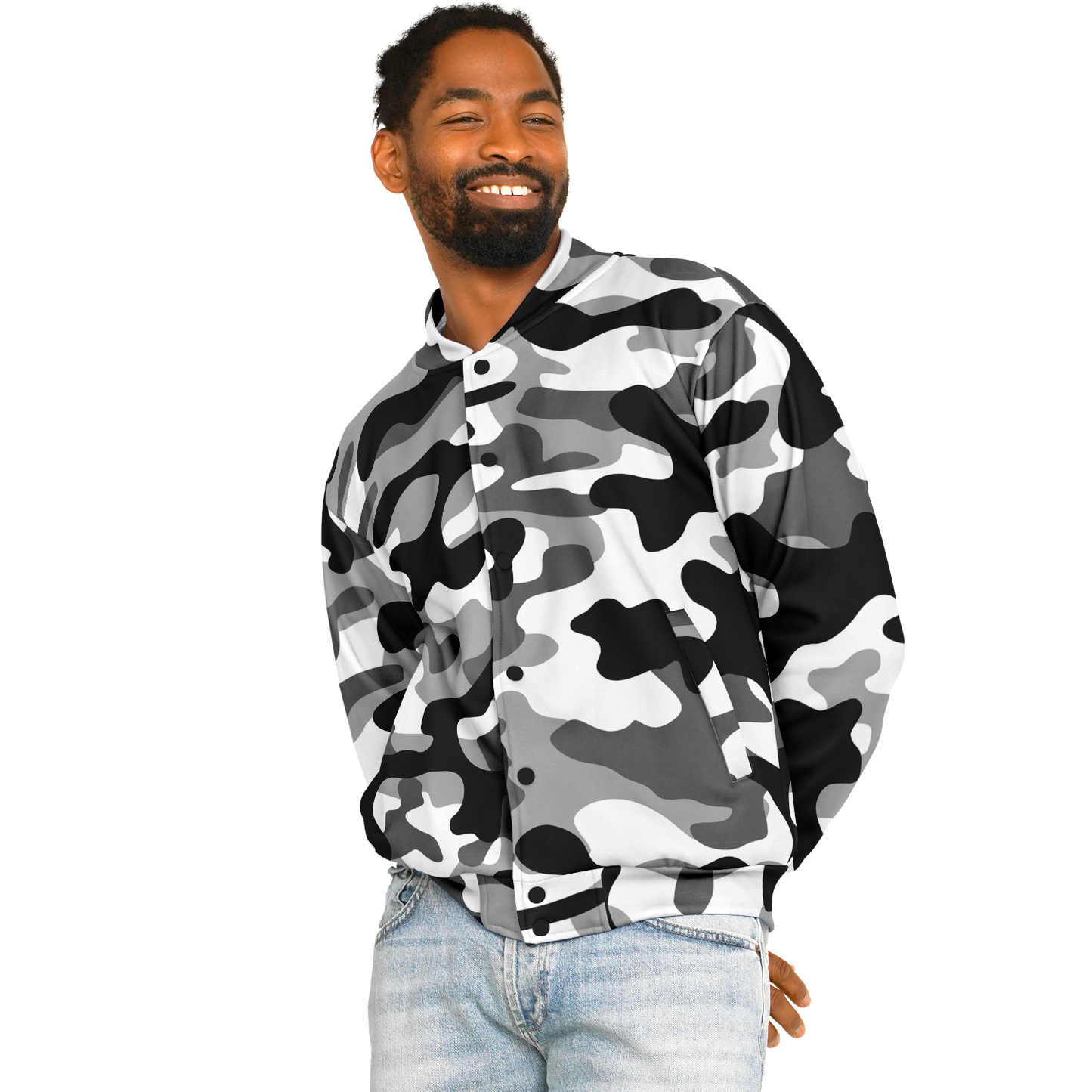 Baseball Camo Jacket | Military Camouflage in Black & White