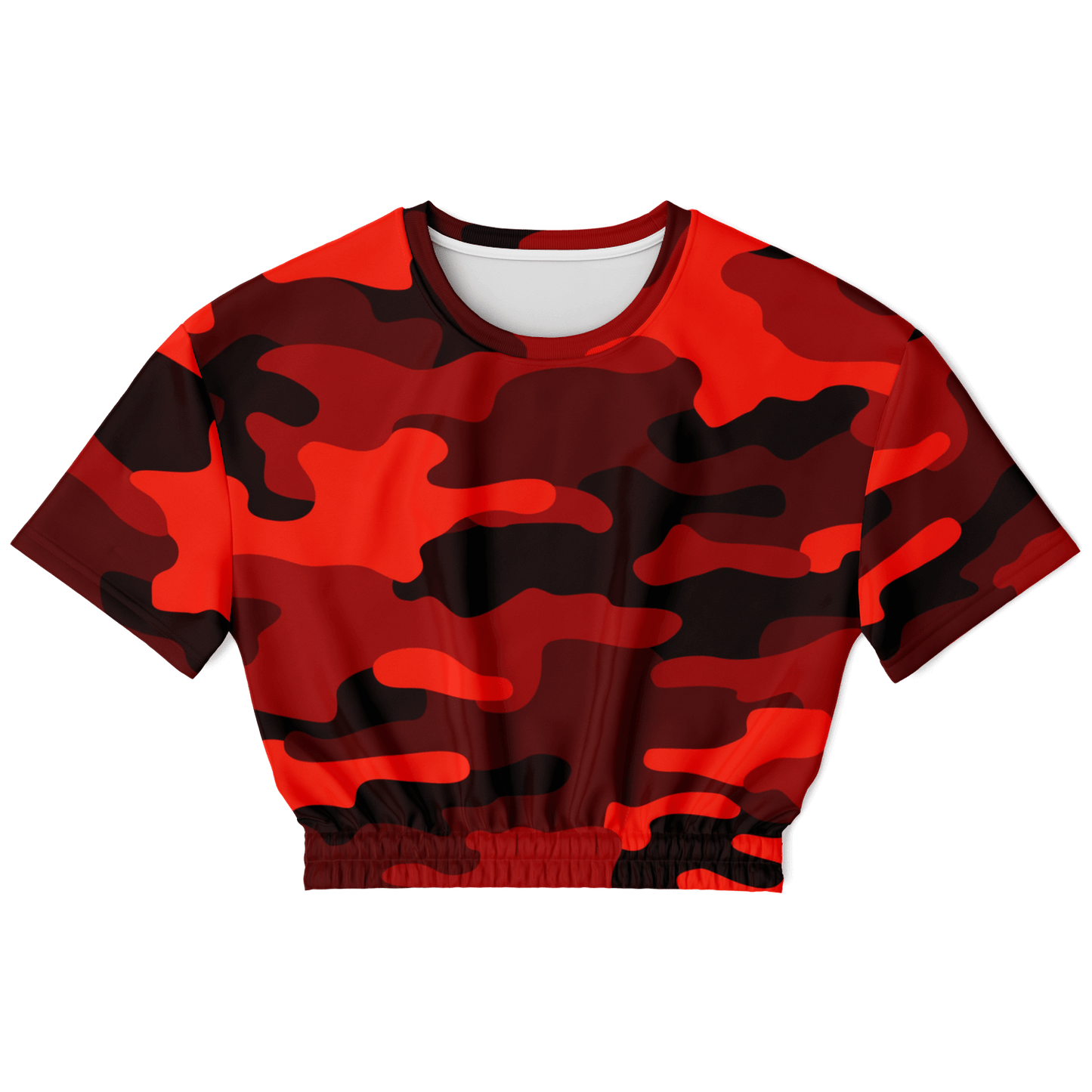 Camo Crop Top Sweatshirt | Scarlet Red & Black Camouflage