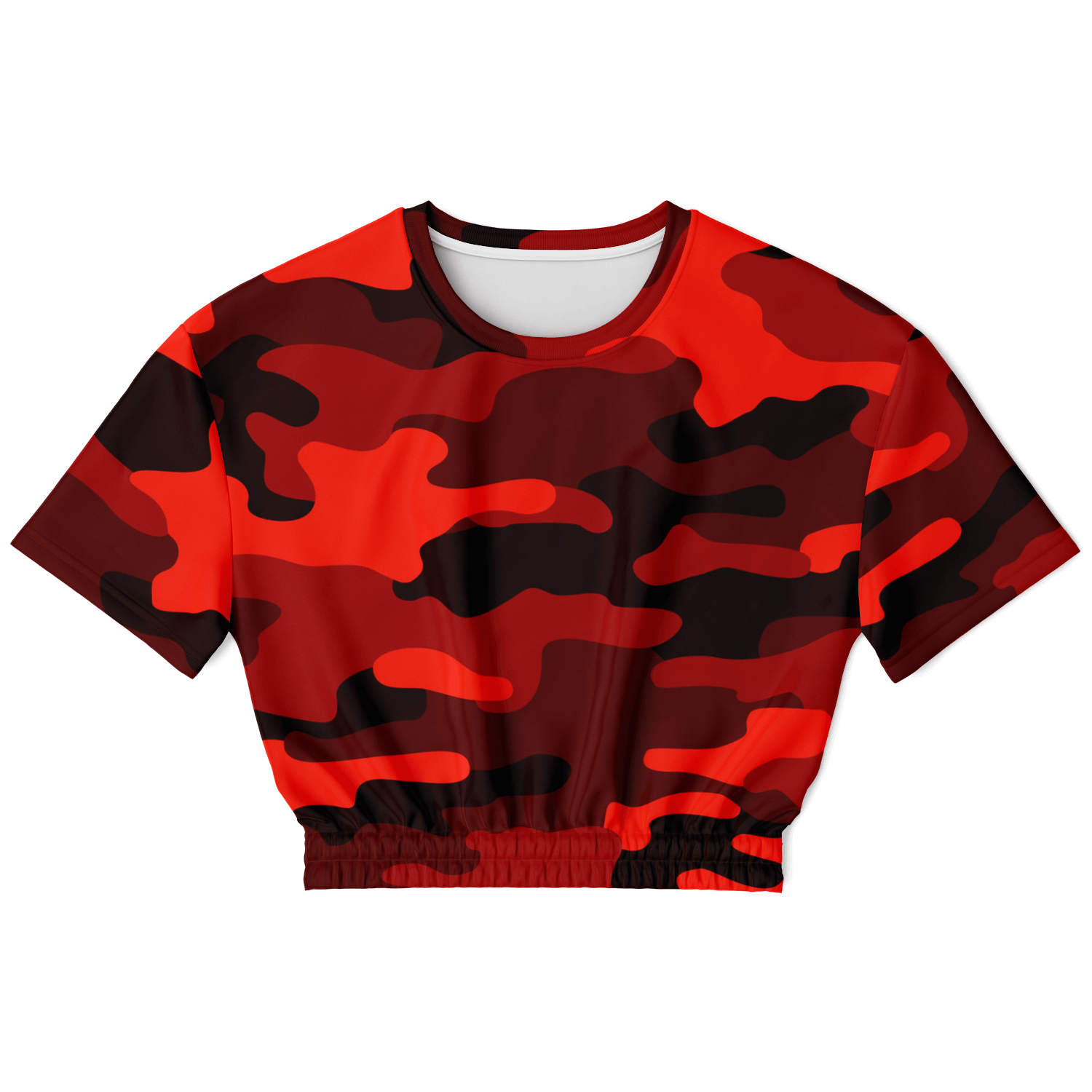 Camo Crop Top Sweatshirt | Scarlet Red & Black Camouflage