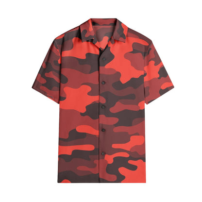 Cotton Camo Shirt For Men | Red & Black Short-Sleeve