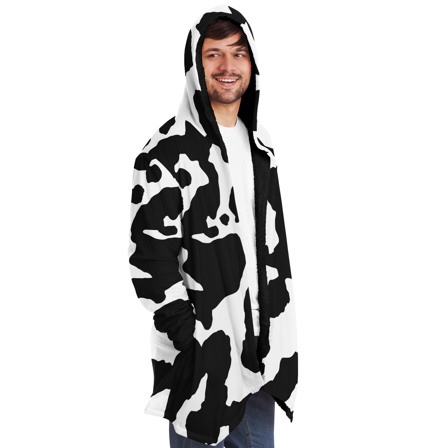 Camo Cloak | Black & White Cow Camouflage | Microfleece