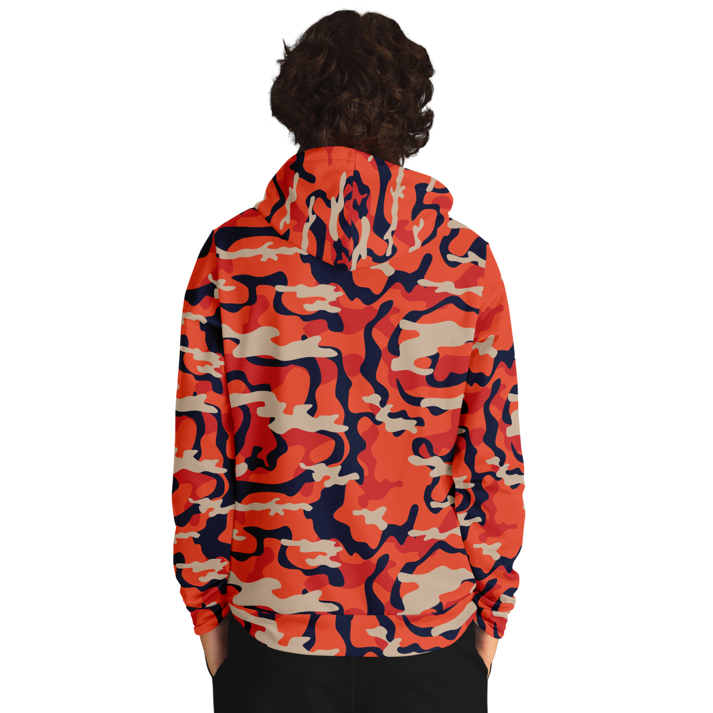 Camo Hoodie | Carmine Pink, Blue and Tan Camouflage