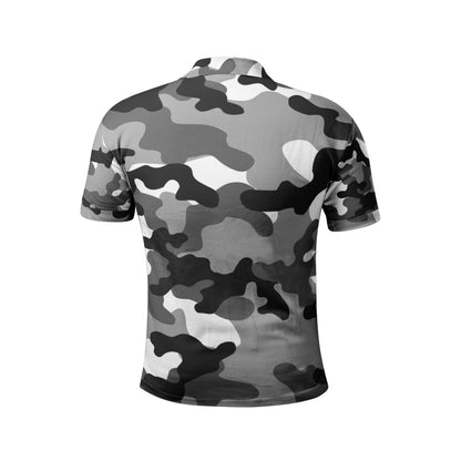 Camo Golf Shirt | Gray, Black, and White Camouflage