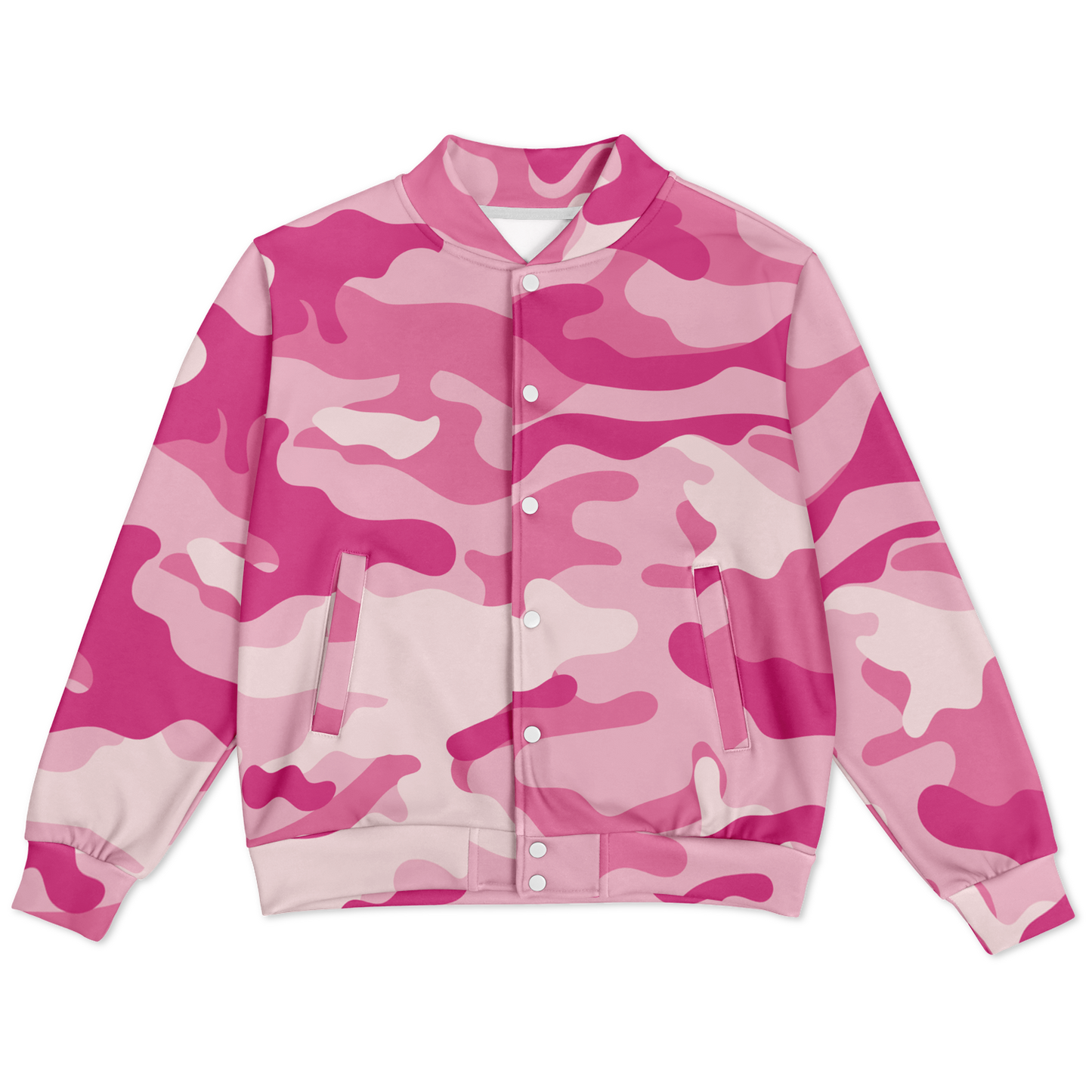 Pink Baseball Jacket | Lavender Camouflage Tones