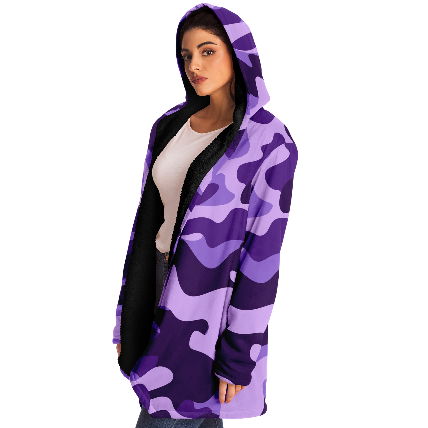 Camo Cloak | Purple, Blue, & Mauve Camouflage | Microfleece