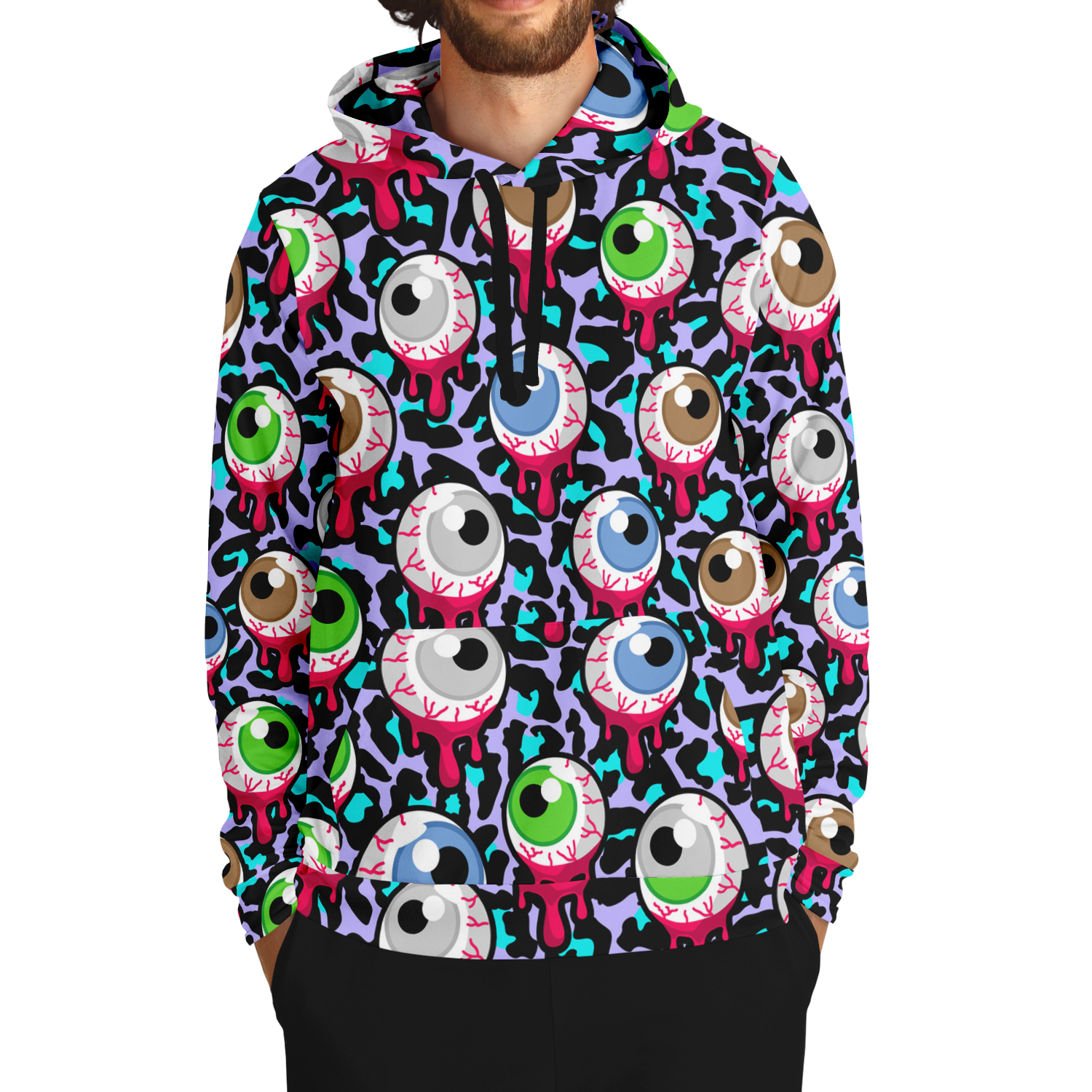 Zombie Hoodie | Bloody Alien Eyeballs, Creepy & Psychedelic