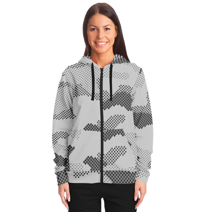 Zip-Up Hoodie | Digital Gray Camouflage