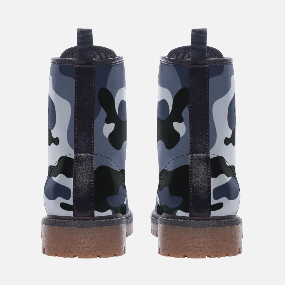 Camo Boots | Leather Camouflage in Light Blue