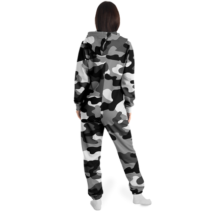 Camo Onesie | Gray, Black and White Camouflage