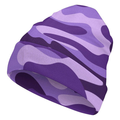 Camo Beanie | Purple, Blue & Mauve Camouflage