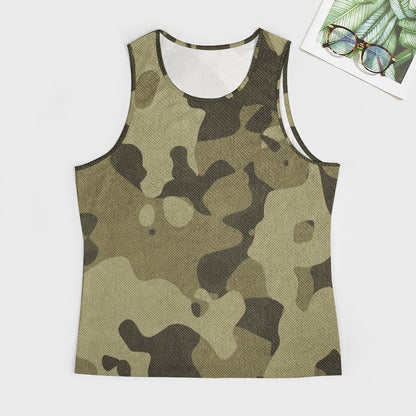 Camo Tank Top | Green Fabric Camouflage