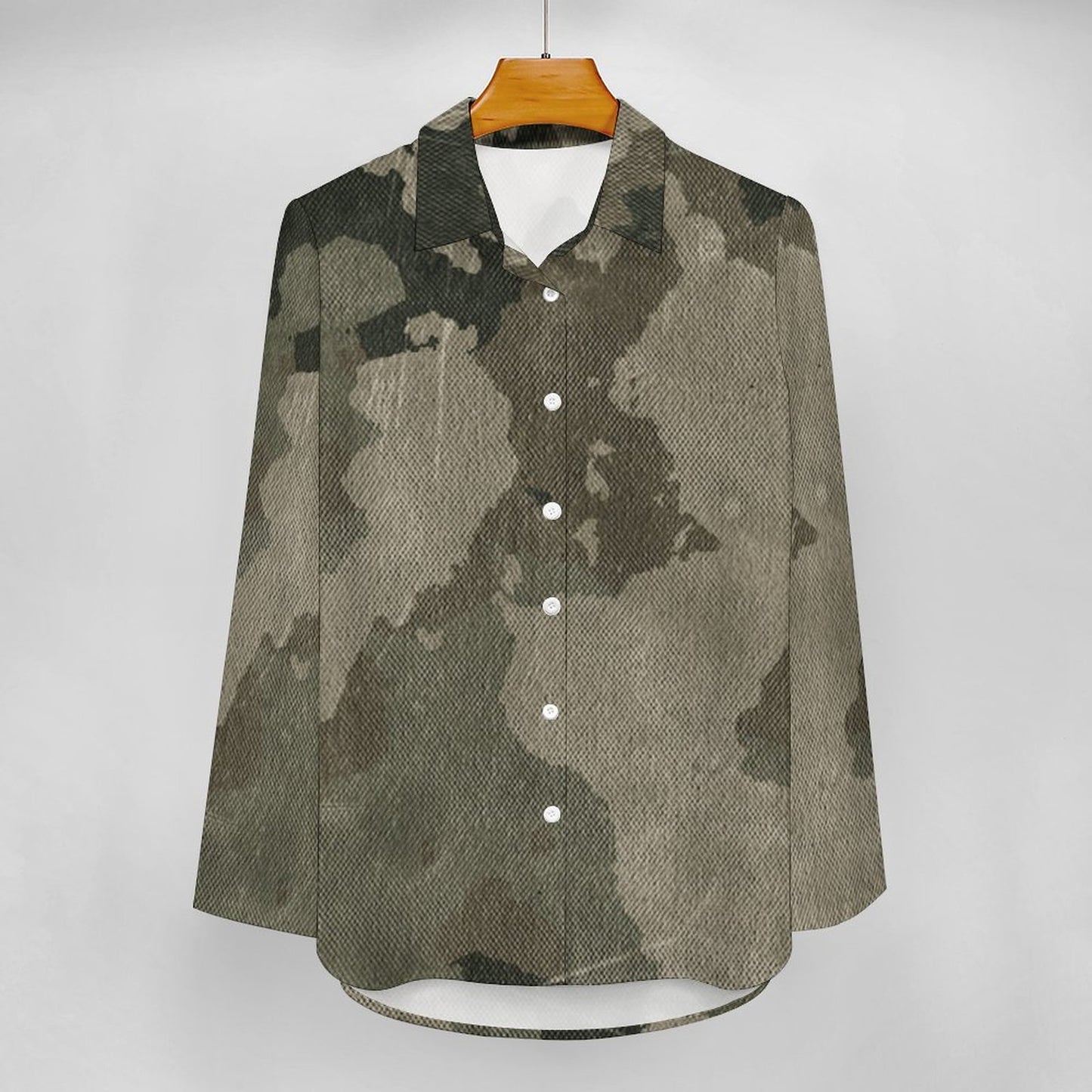 Women's Button-Up Camo Shirt | Dirty Brown