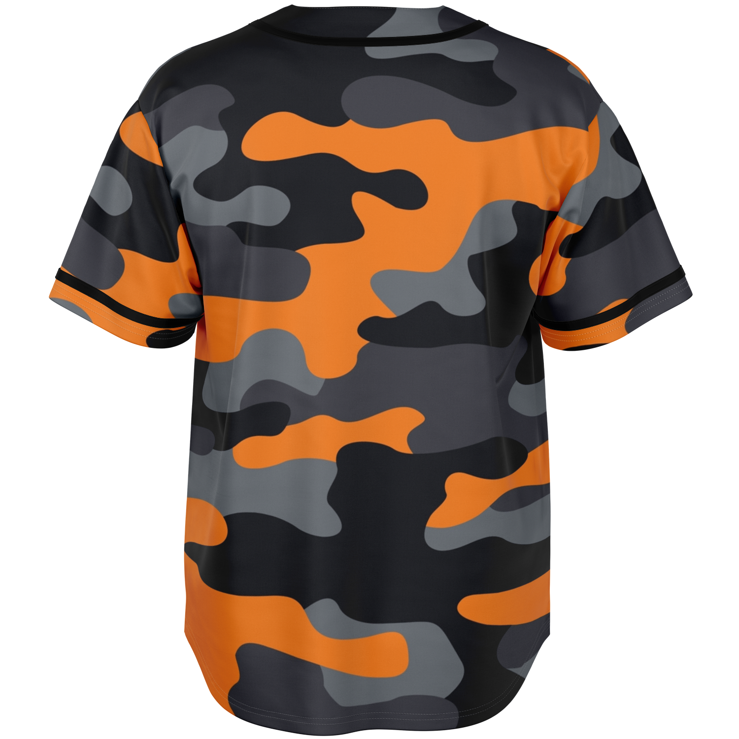 Camo Baseball Jersey | Orange, Gray & Black Camouflage