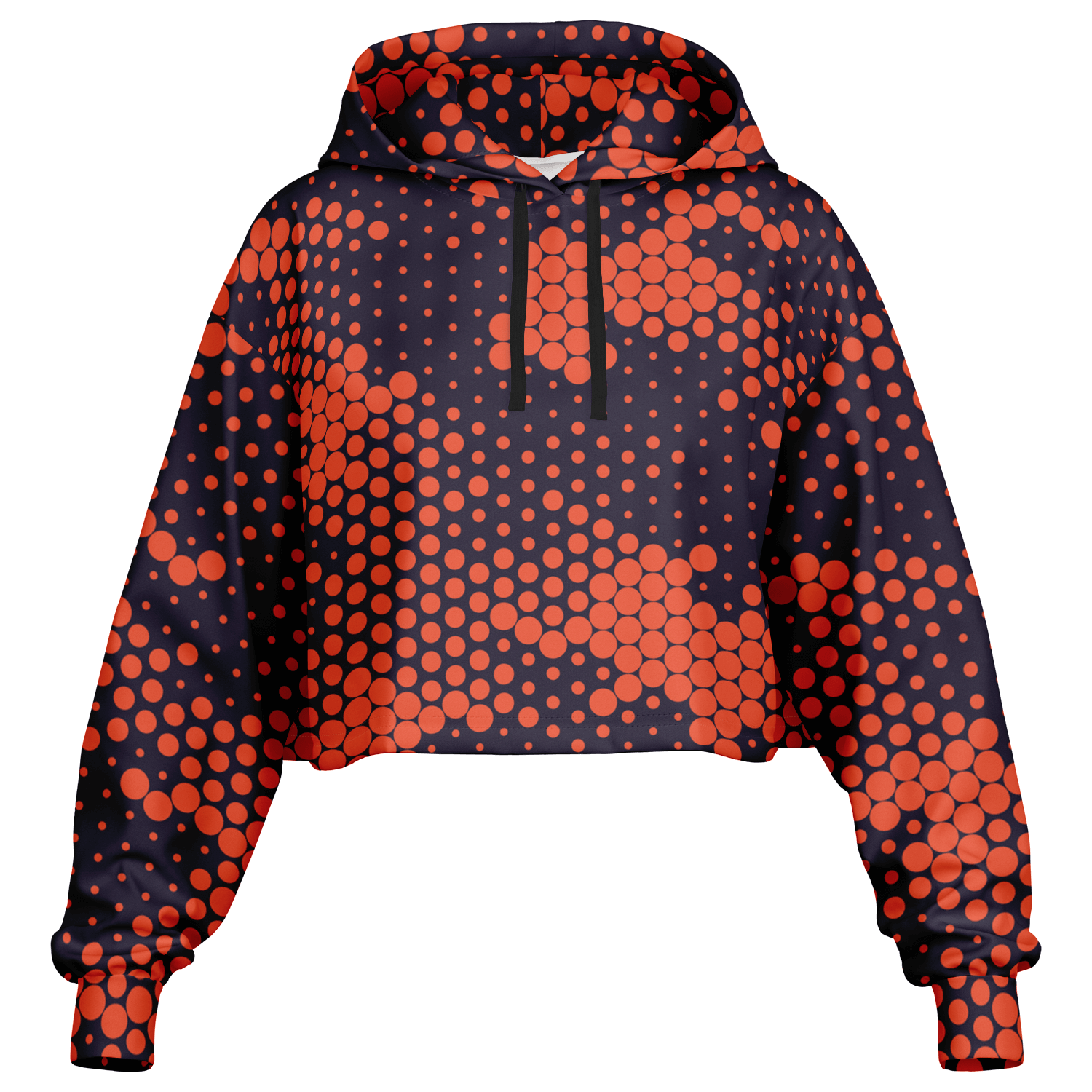 Cropped Hoodie | Orange & Blue Digital Dotted Camouflage