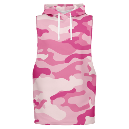 Sleeveless Hoodie | Lavender Pink Camouflage