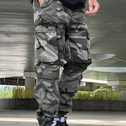 Men's Camo Cargo Pants | Street Style Drawstring Waist