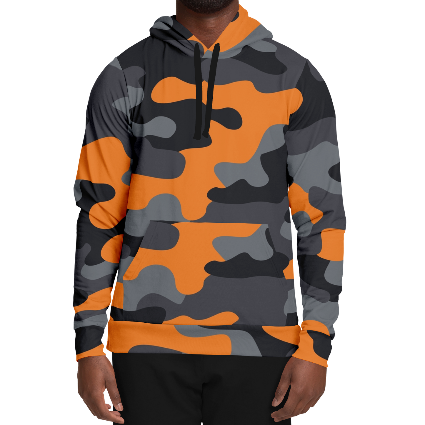 Camo Hoodie | Orange, Gray & Black Camouflage