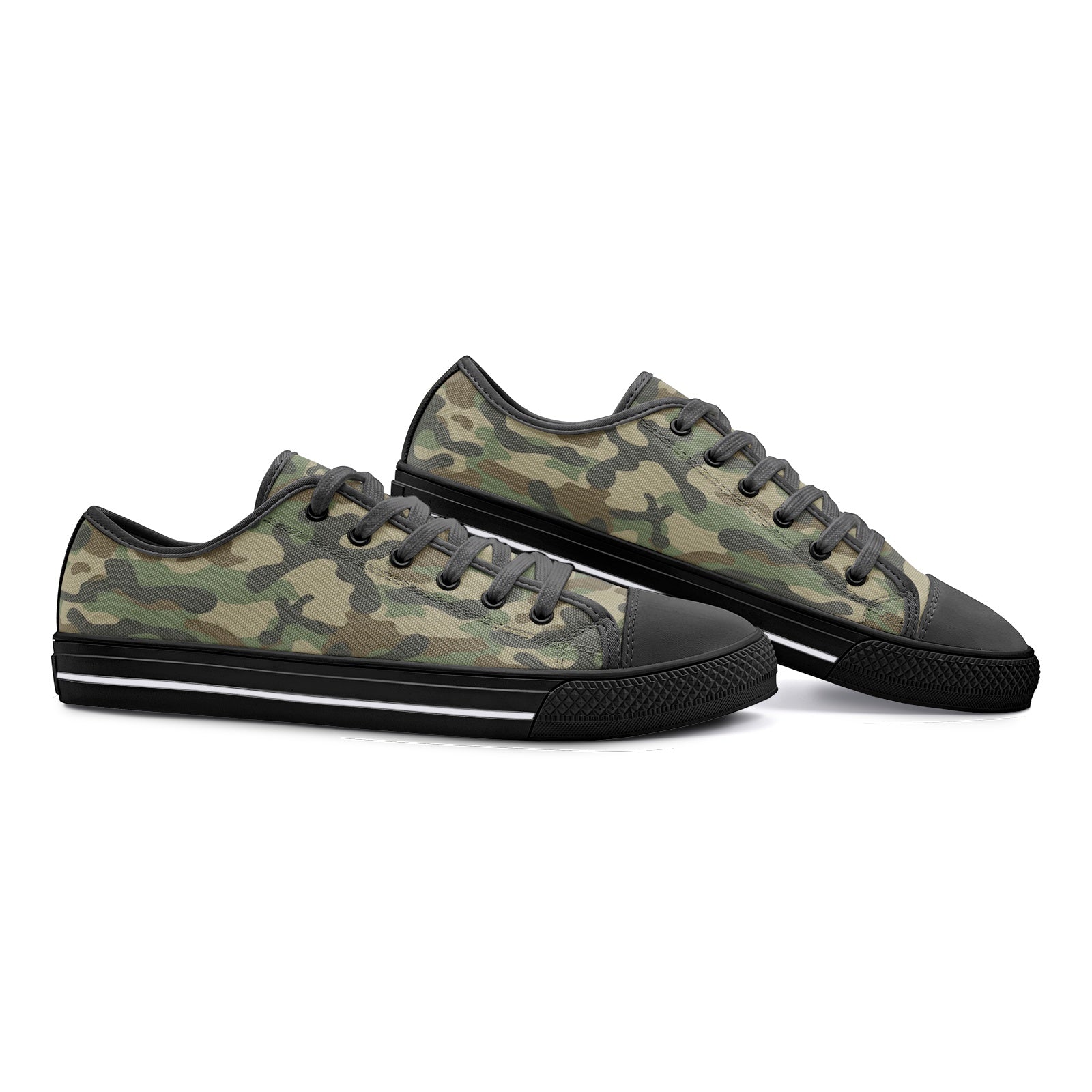 Camo Shoes | Low Top Canvas | Military Brown Camouflage