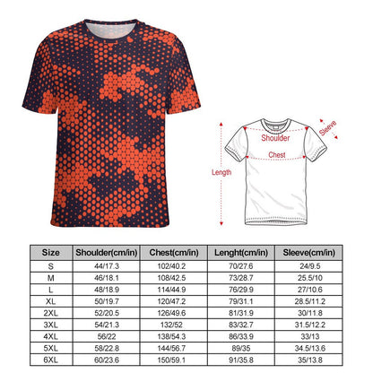 Camo Shirt | Orange & Blue Digital Camouflage T