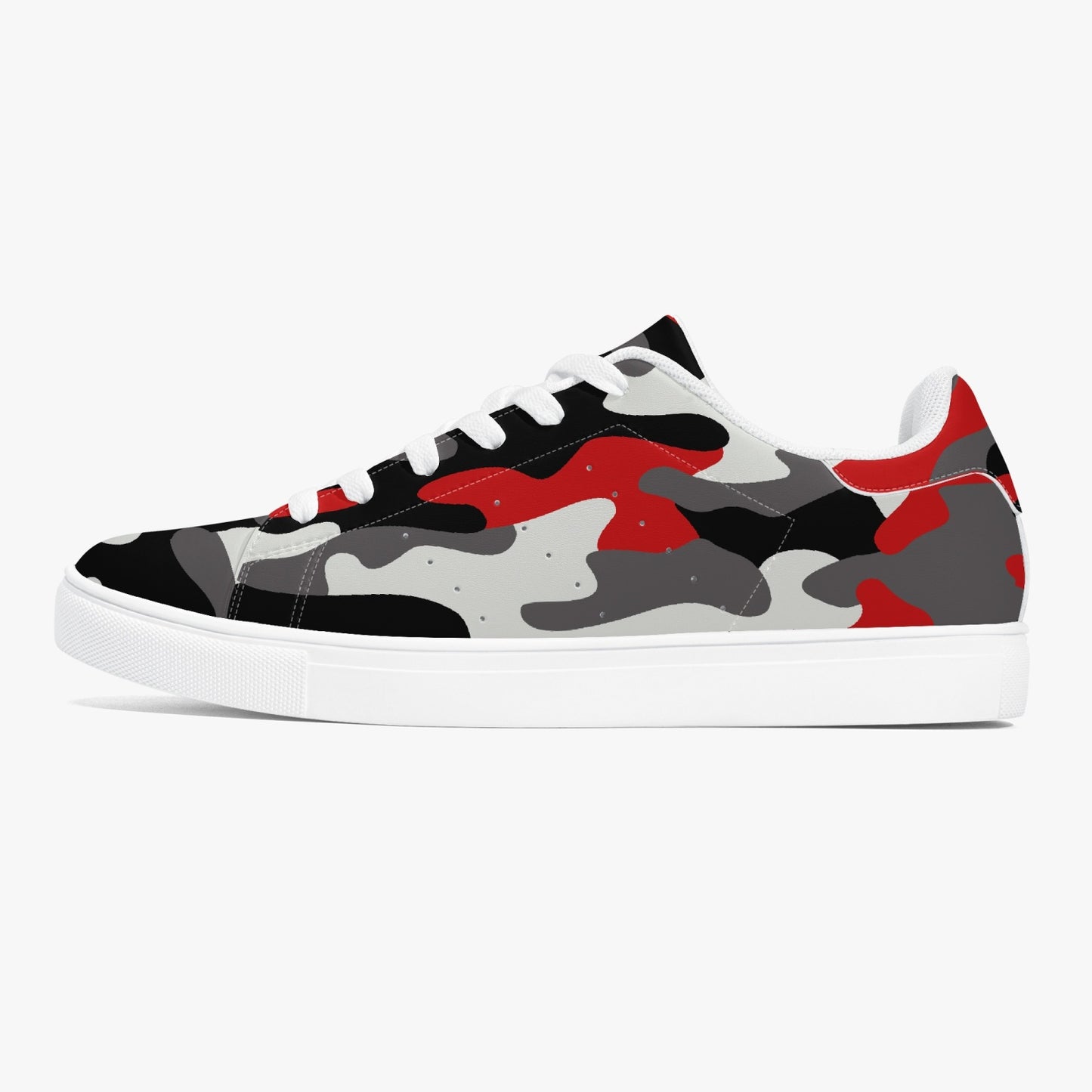 Camo Sneakers | Classic Low-Top | Red, Black, & White