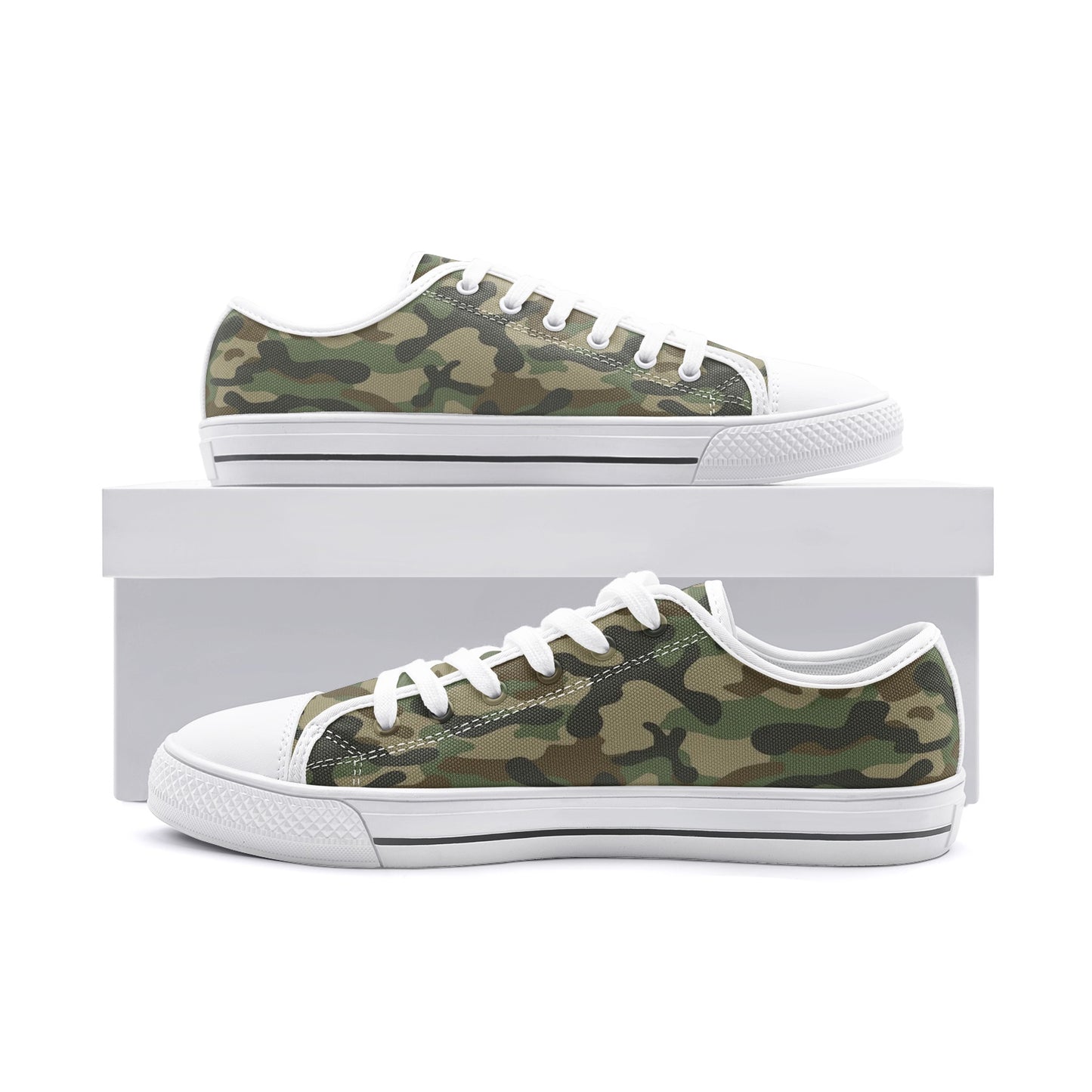 Camo Shoes | Low Top Canvas | Military Brown Camouflage