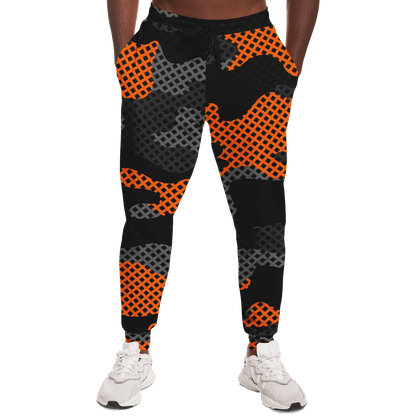 Camo Sweatpants | Unisex | Black & Orange Pixel Pattern