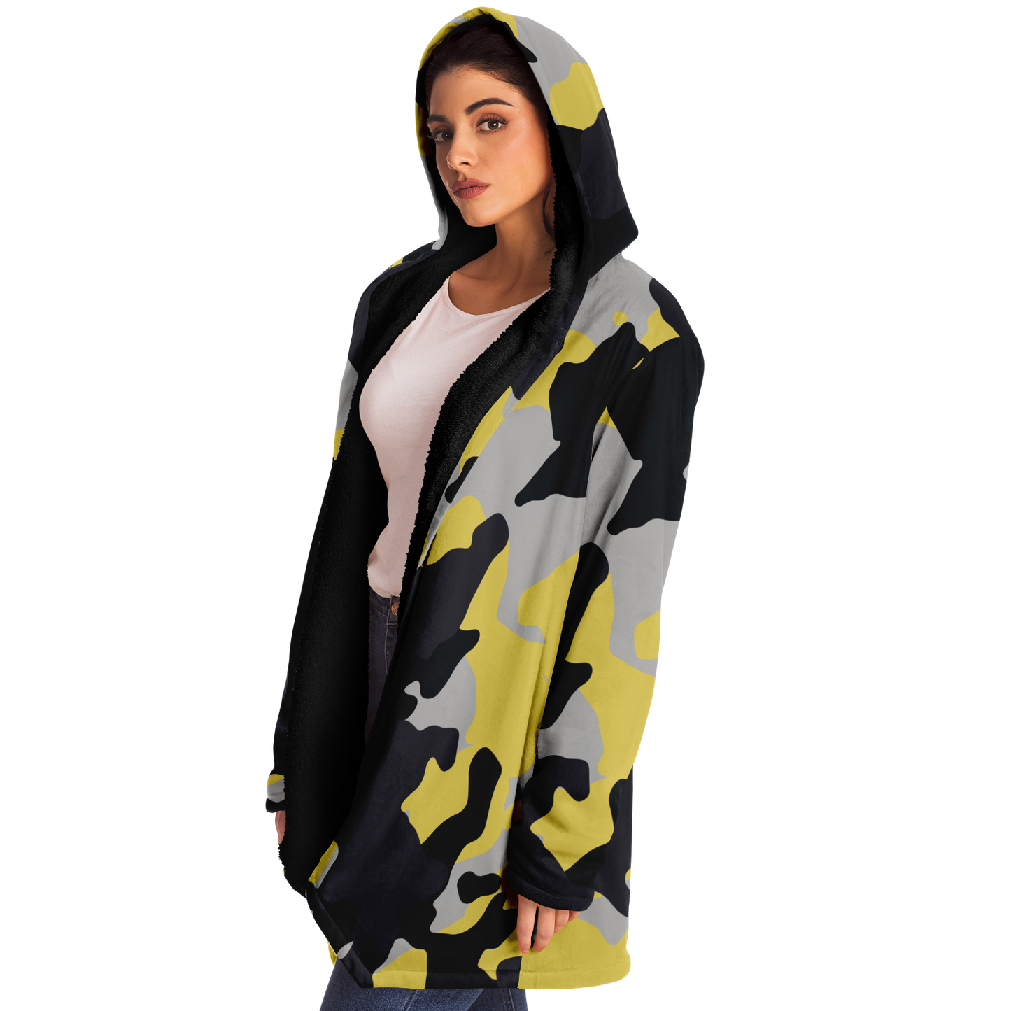 Camo Cloak | Yellow, Black & Silver Camouflage | Microfleece