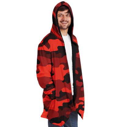 Camo Cloak | Scarlet Red & Black Camouflage | Microfleece