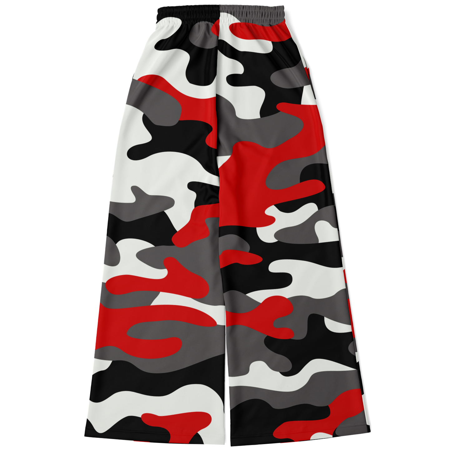 Camo Wide Leg Pants For Women | Red, Black & White Camouflage