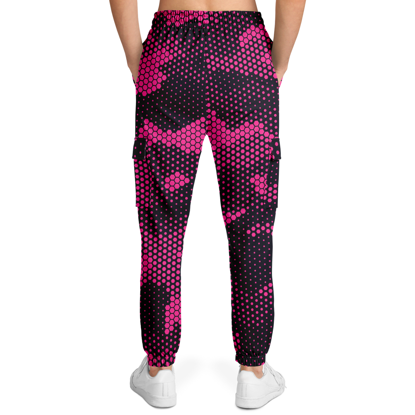 Camo Cargo Pants | Unisex | Pink Digital Dotted Hexagonal